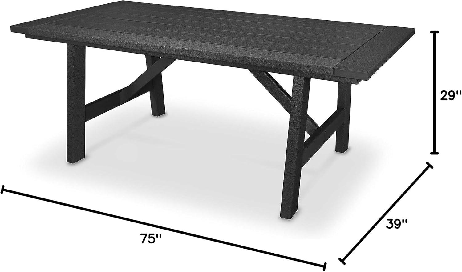 image:imagePOLYWOOD Rustic Farmhouse 39 x 75 Dining Table in WhiteBlack