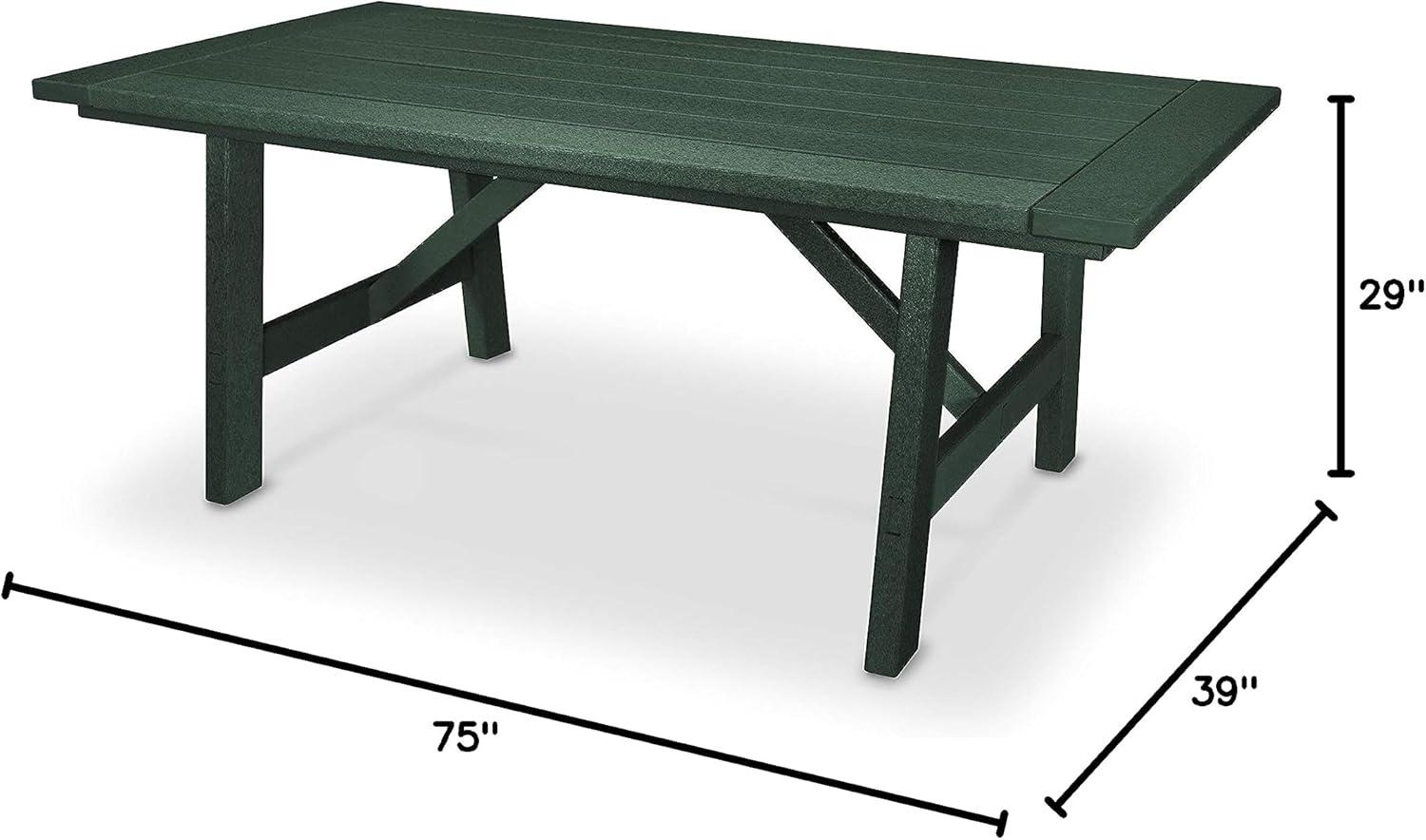 image:imagePOLYWOOD Rustic Farmhouse 39 x 75 Dining Table in WhiteGreen