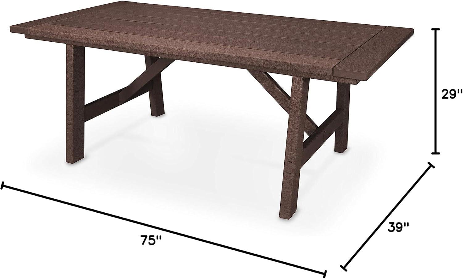 image:imagePOLYWOOD Rustic Farmhouse 39 x 75 Dining Table in WhiteMahogany