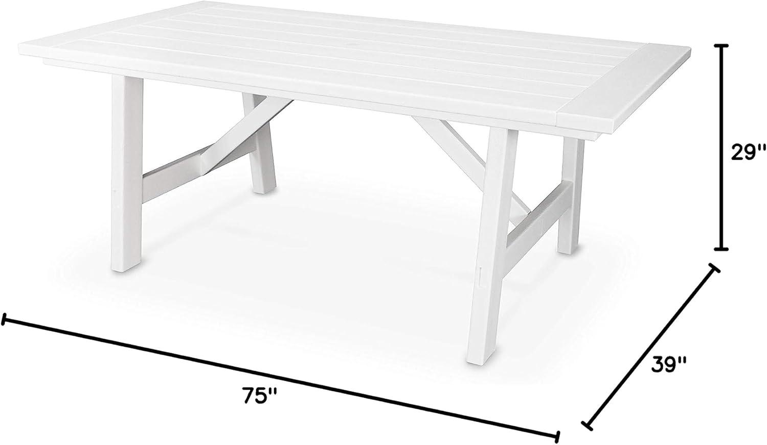 image:imagePOLYWOOD Rustic Farmhouse 39 x 75 Dining Table in WhiteWhite