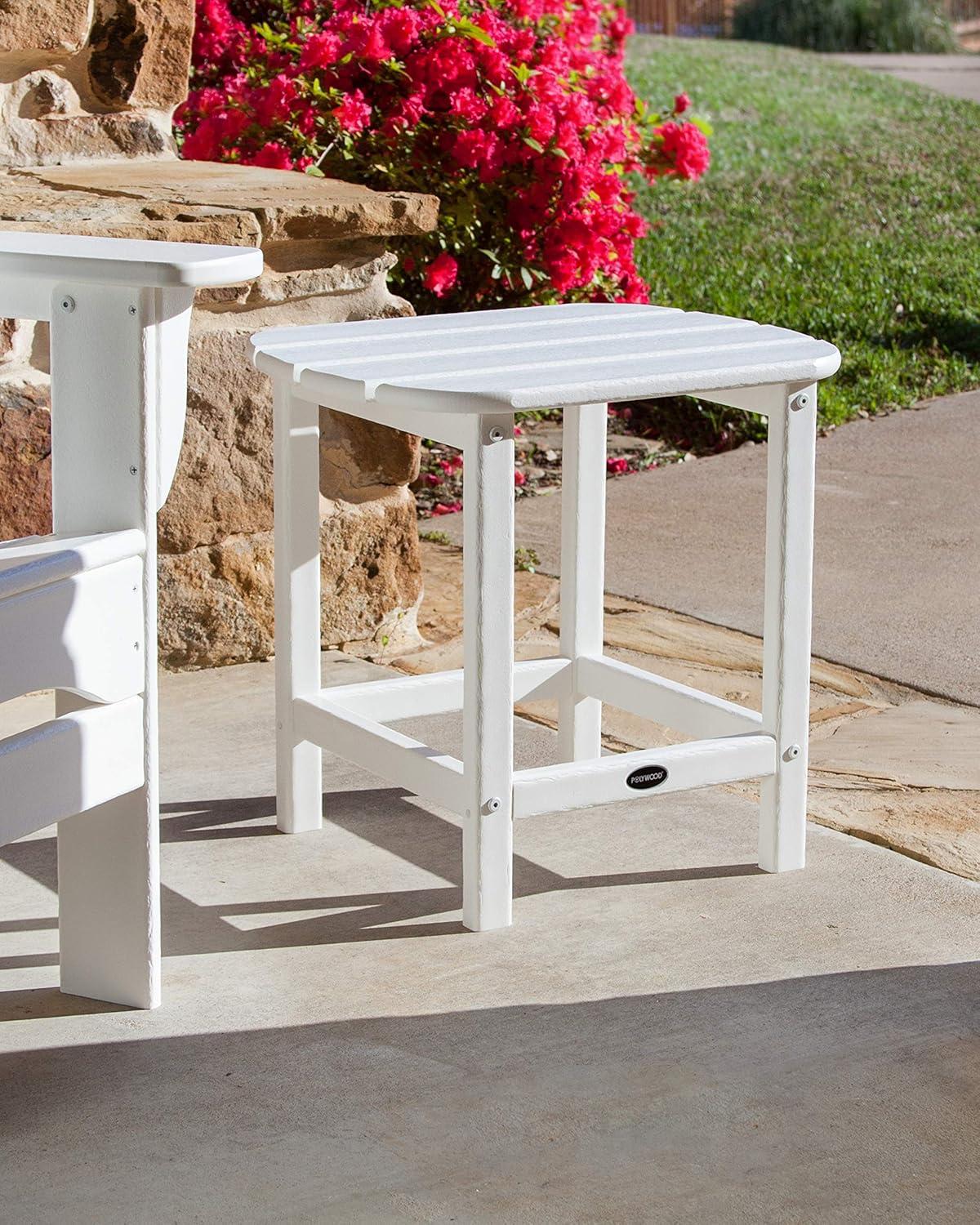 image:imagePOLYWOOD SBT18WH South Beach 18 Outdoor Side Table WhiteCrimson Red