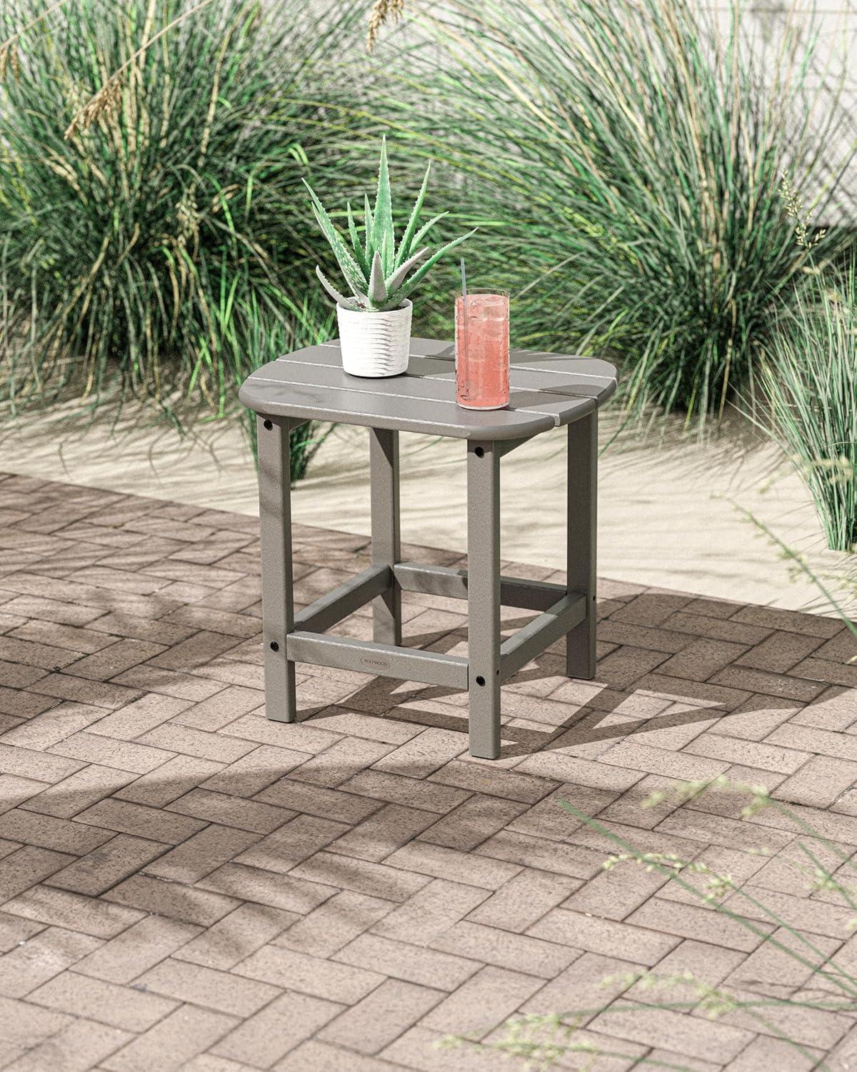 image:imagePOLYWOOD SBT18WH South Beach 18 Outdoor Side Table WhiteSlate Grey
