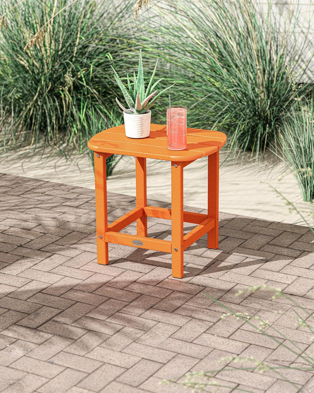 image:imagePOLYWOOD SBT18WH South Beach 18 Outdoor Side Table WhiteTangerine