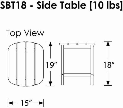 image:imagePOLYWOOD SBT18WH South Beach 18 Outdoor Side Table WhiteTeak