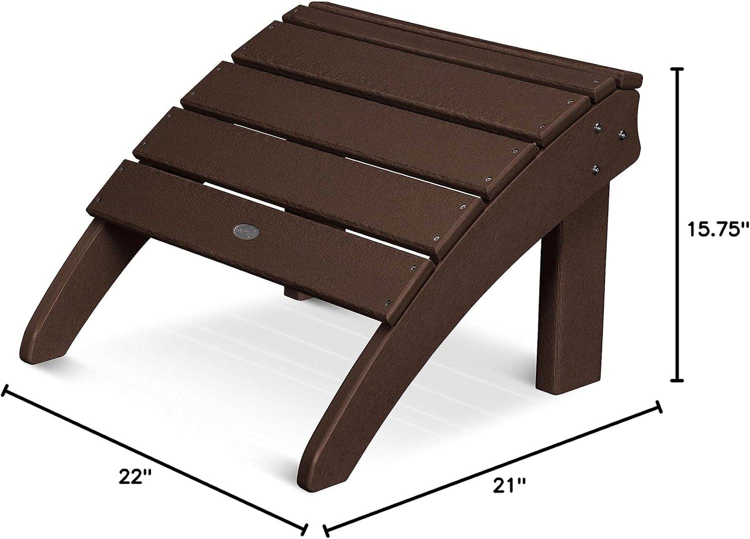 image:imagePOLYWOOD SHO22MA Seashell Adirondack Chair Ottoman Mahogany