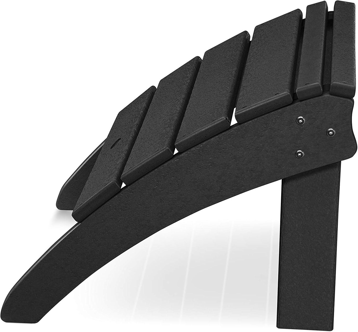 image:imagePOLYWOOD SHO22TE Seashell Adirondack Chair Ottoman TeakBlack