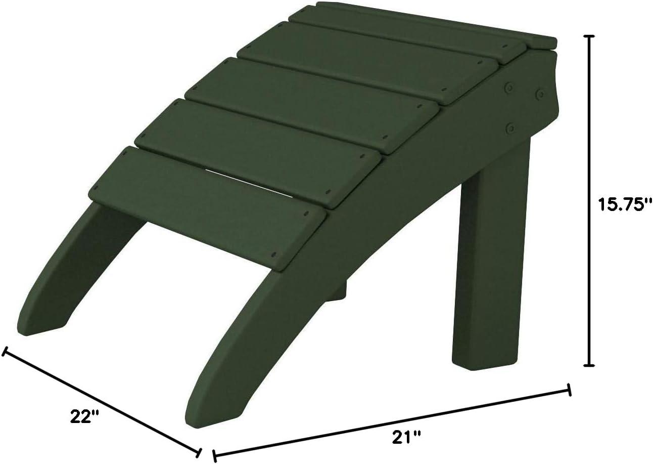 image:imagePOLYWOOD SHO22TE Seashell Adirondack Chair Ottoman TeakGreen