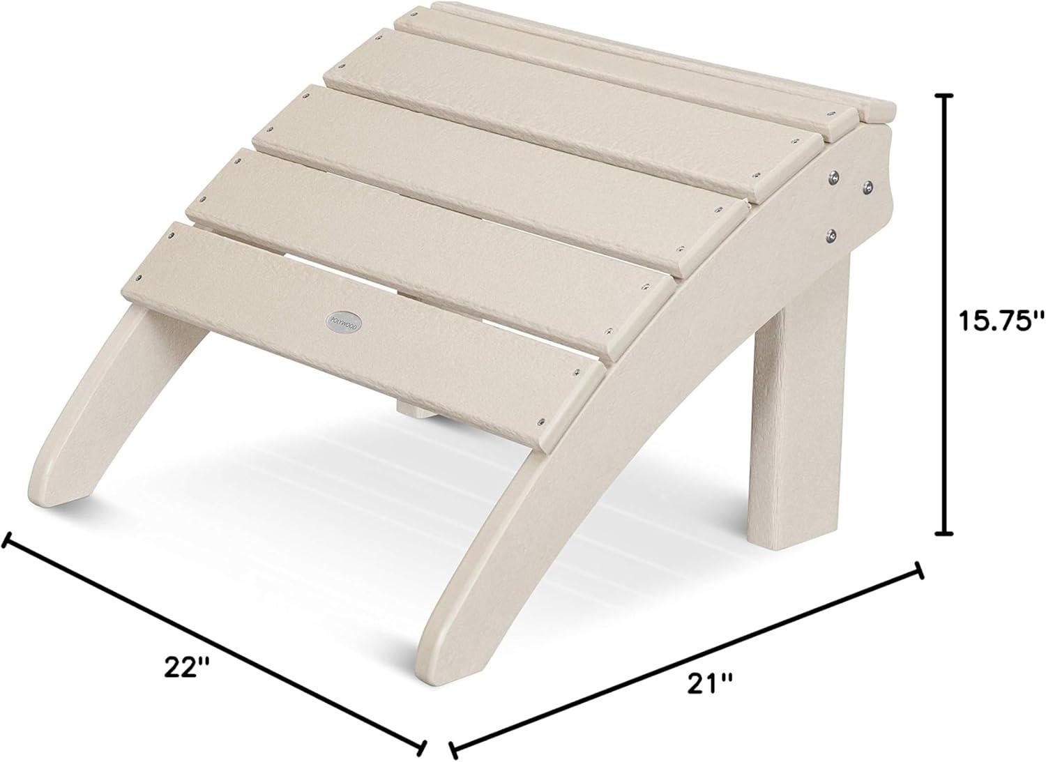 image:imagePOLYWOOD SHO22TE Seashell Adirondack Chair Ottoman TeakSand