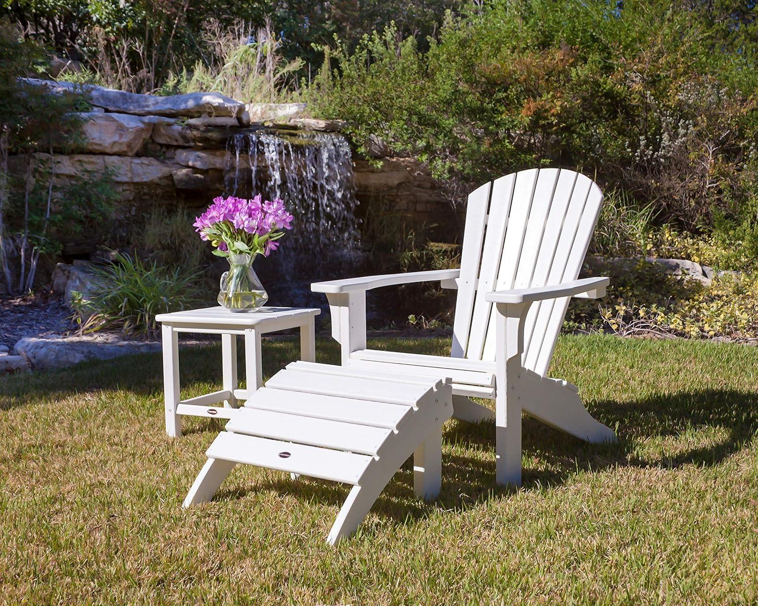image:imagePOLYWOOD SHO22TE Seashell Adirondack Chair Ottoman TeakSand