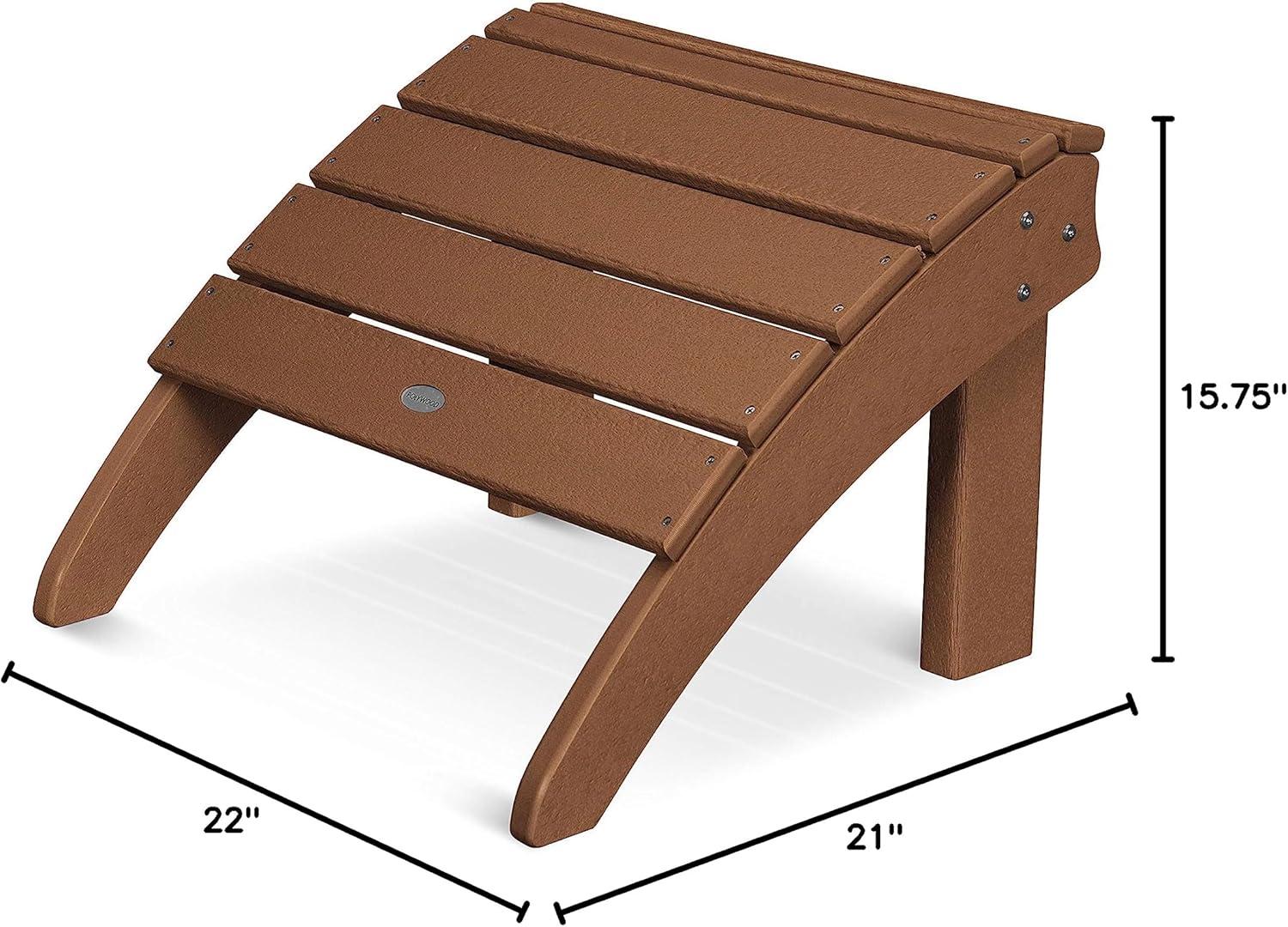 image:imagePOLYWOOD SHO22TE Seashell Adirondack Chair Ottoman TeakTeak