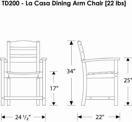 image:imagePOLYWOOD TD200WH La Casa Caf Dining Arm Chair White