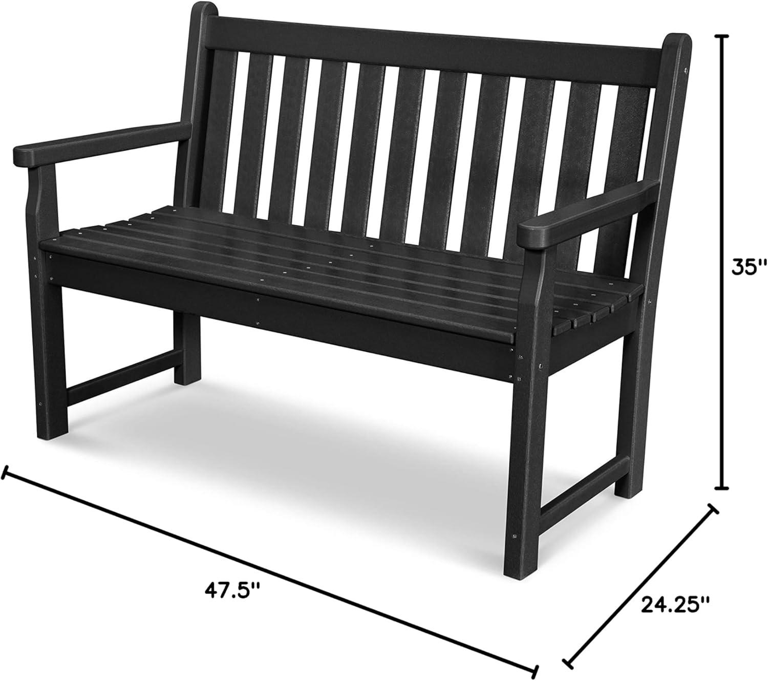 image:imagePOLYWOOD TGB48WH Traditional Garden 48 Bench WhiteBlack