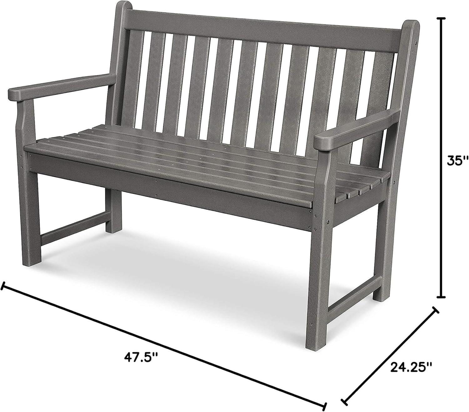 image:imagePOLYWOOD TGB48WH Traditional Garden 48 Bench WhiteSlate Grey
