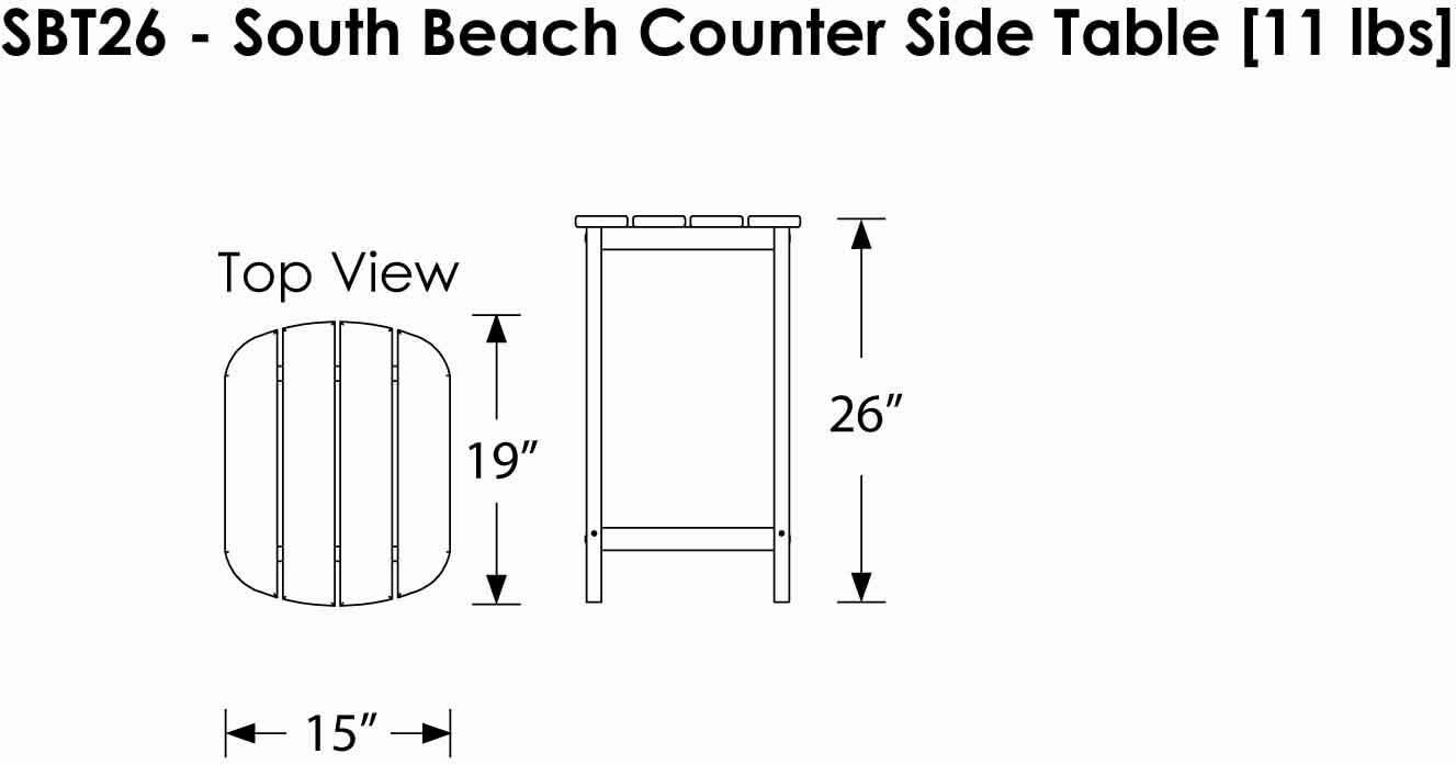 image:imageSouth Beach 26 Counter Side Table Slate GreySlate Grey