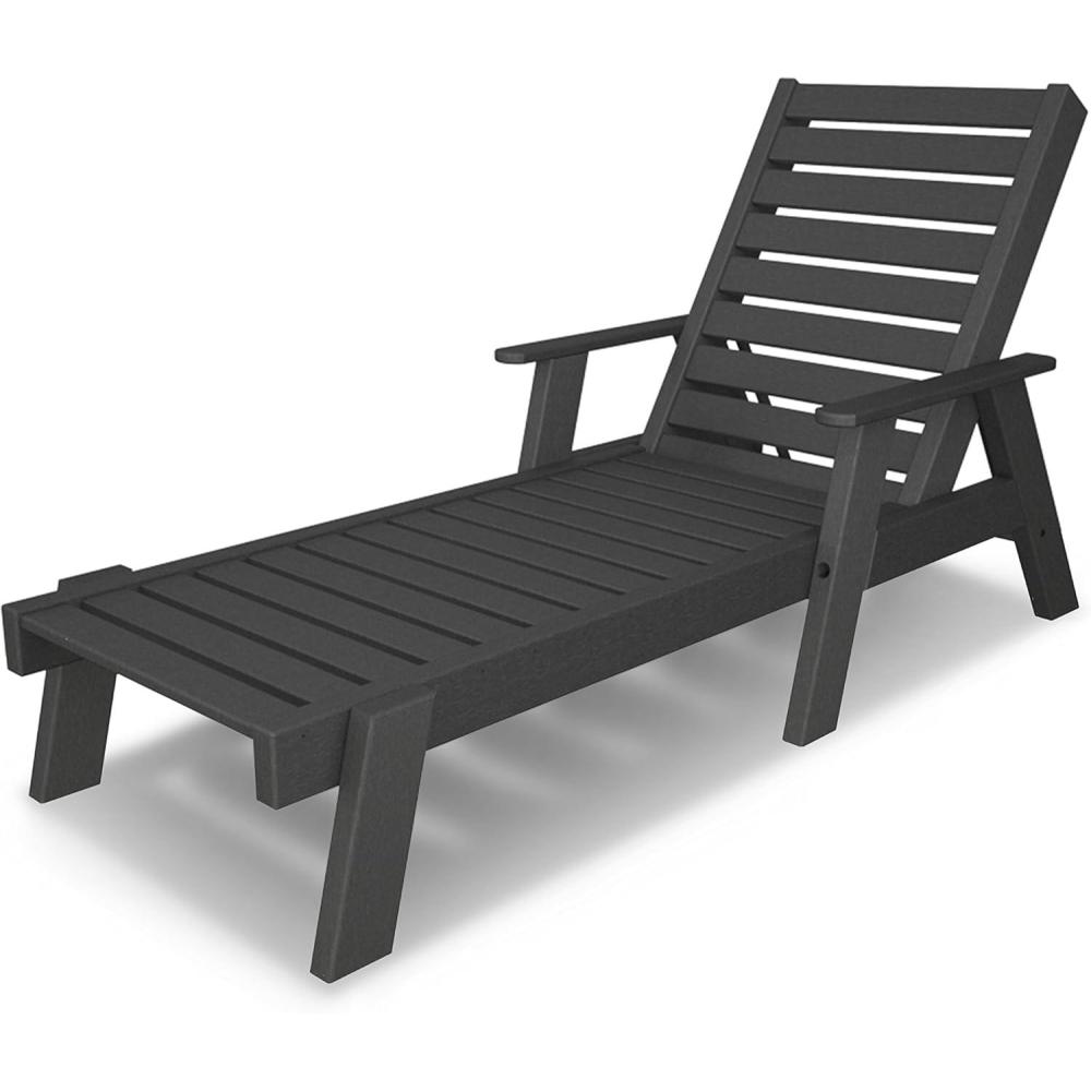 image:imagePOLYWOOD AC26781WH Captain Chaise with Arms WhiteSlate Grey