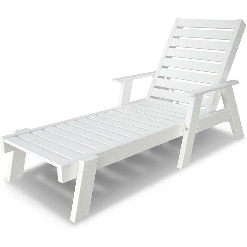 image:imagePOLYWOOD AC26781WH Captain Chaise with Arms WhiteWhite