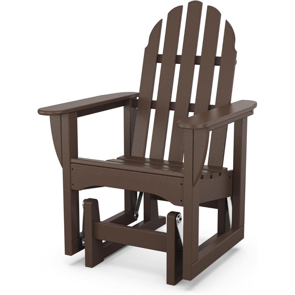 image:imagePOLYWOOD ADSGL1SA Classic Adirondack Glider Chair SandMahogany