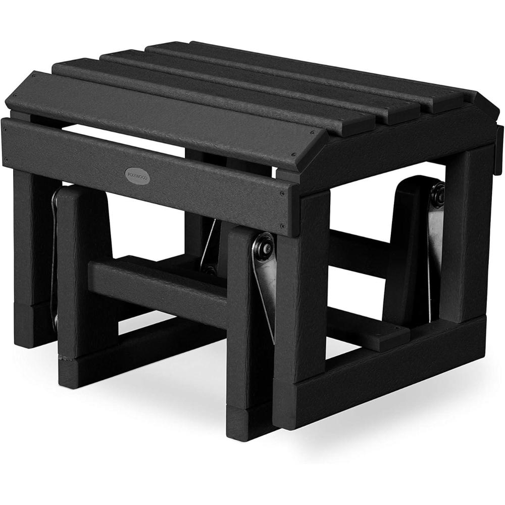 image:imagePOLYWOOD Classic Adirondack Glider Ottoman Slate GreyBlack