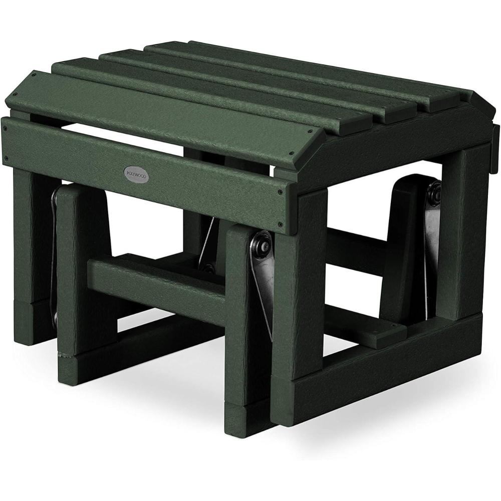 image:imagePOLYWOOD Classic Adirondack Glider Ottoman Slate GreyGreen