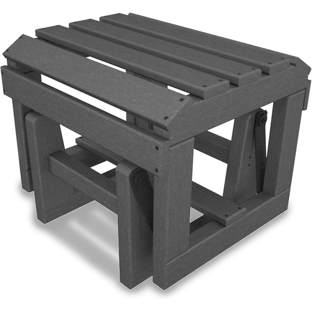 image:imagePOLYWOOD Classic Adirondack Glider Ottoman Slate GreySlate Grey