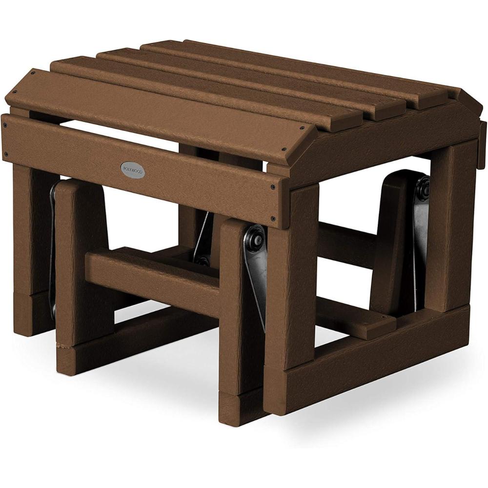 image:imagePOLYWOOD Classic Adirondack Glider Ottoman Slate GreyTeak