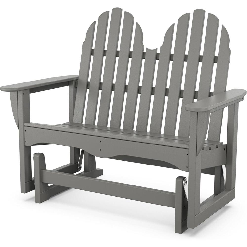 image:imagePOLYWOOD Classic Adirondack Glider Slate Grey