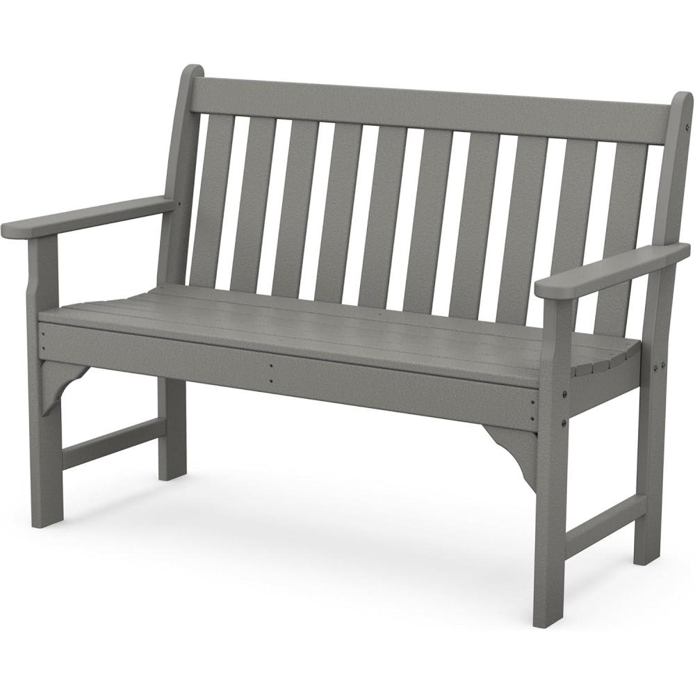 image:imagePOLYWOOD GNB48BL Vineyard 48 Bench BlackSlate Grey