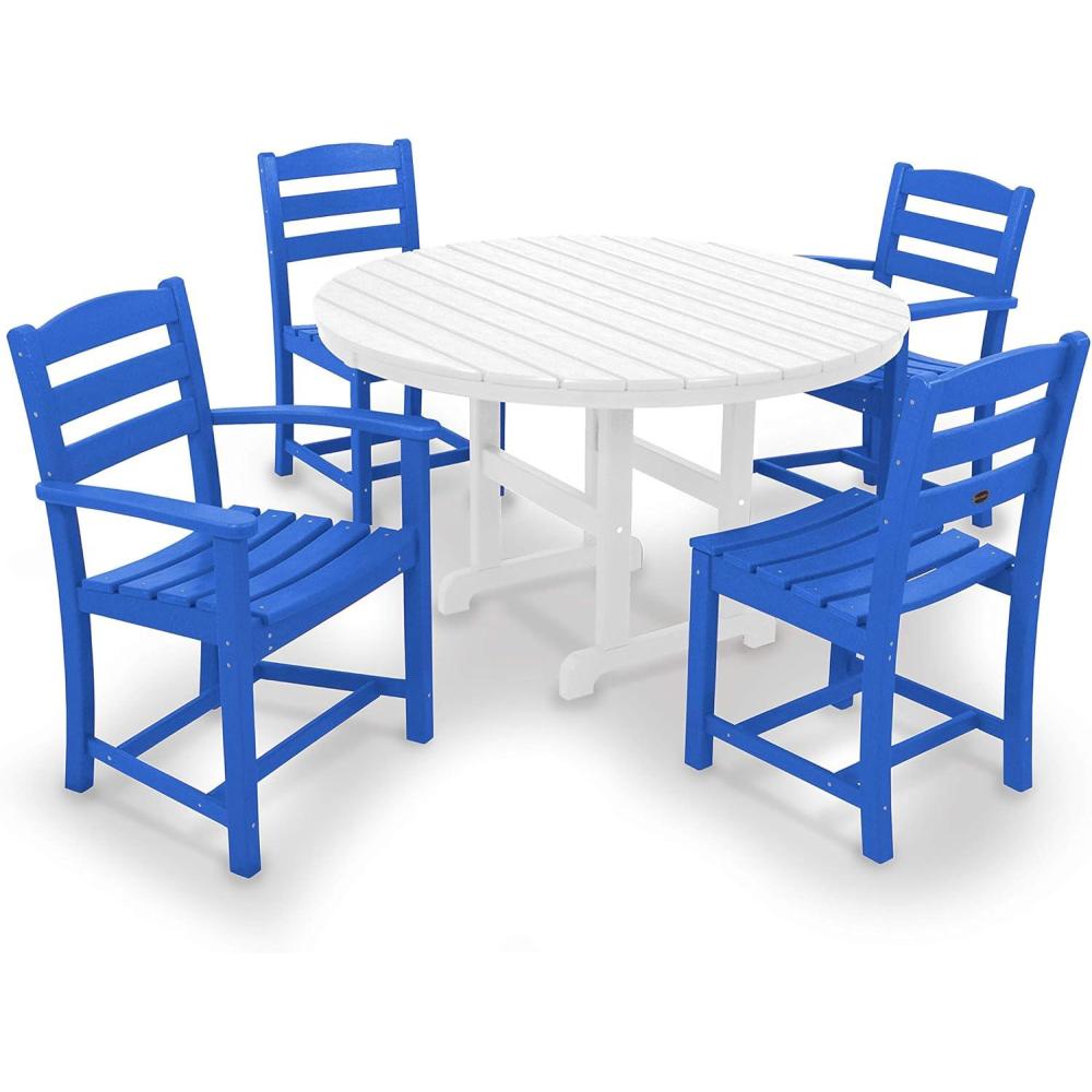 image:imagePOLYWOOD La Casa Caf Dining Set WhitePacific Blue White