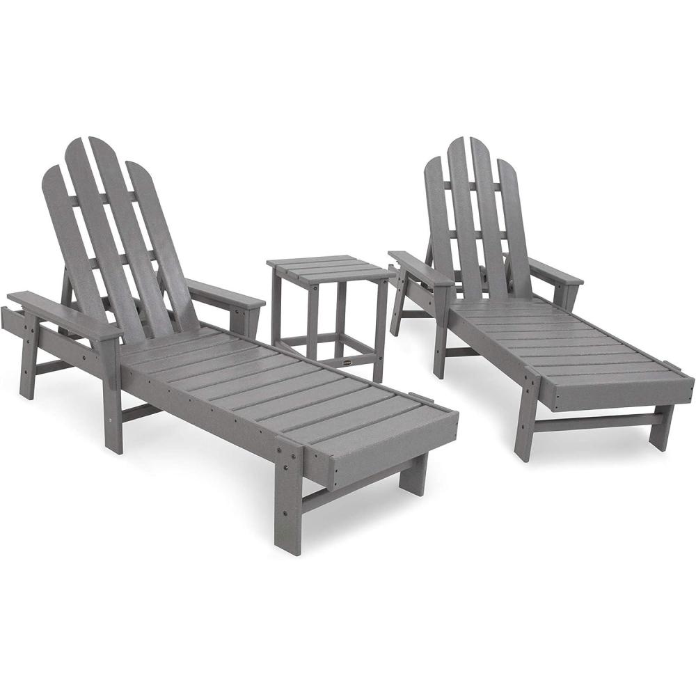 image:imagePOLYWOOD Long Island Chaise Set WhiteSlate Grey