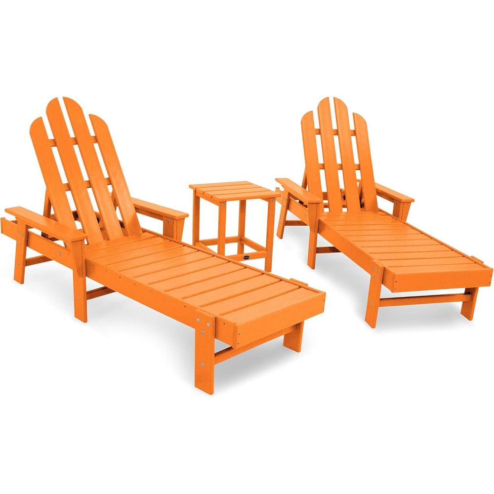 image:imagePOLYWOOD Long Island Chaise Set WhiteTangerine