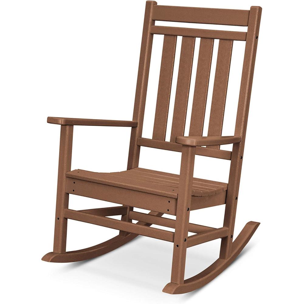 image:imagePOLYWOOD Plantation Porch Rocking Chair Slate Grey Heavy Duty HDPE Plastic Lumber Adult Size Outdoor Patio Deck Furniture Made in USATeak
