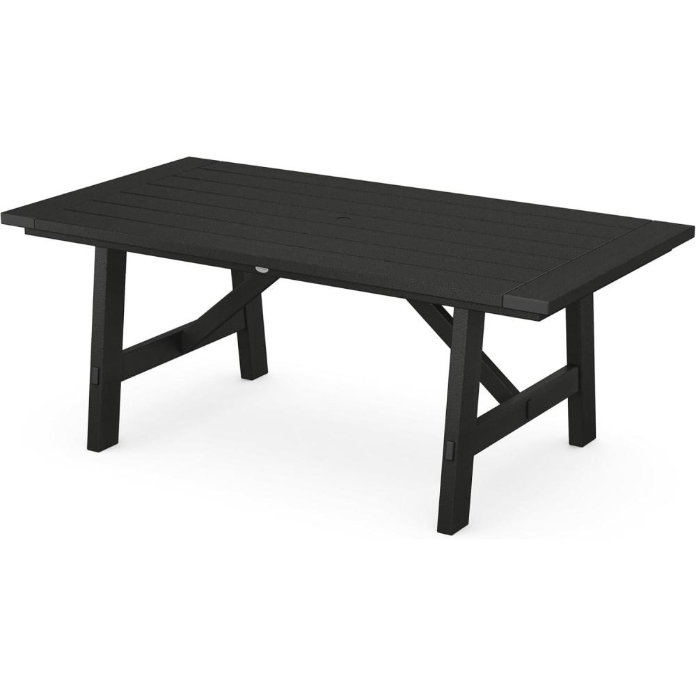 image:imagePOLYWOOD Rustic Farmhouse 39 x 75 Dining Table in WhiteBlack