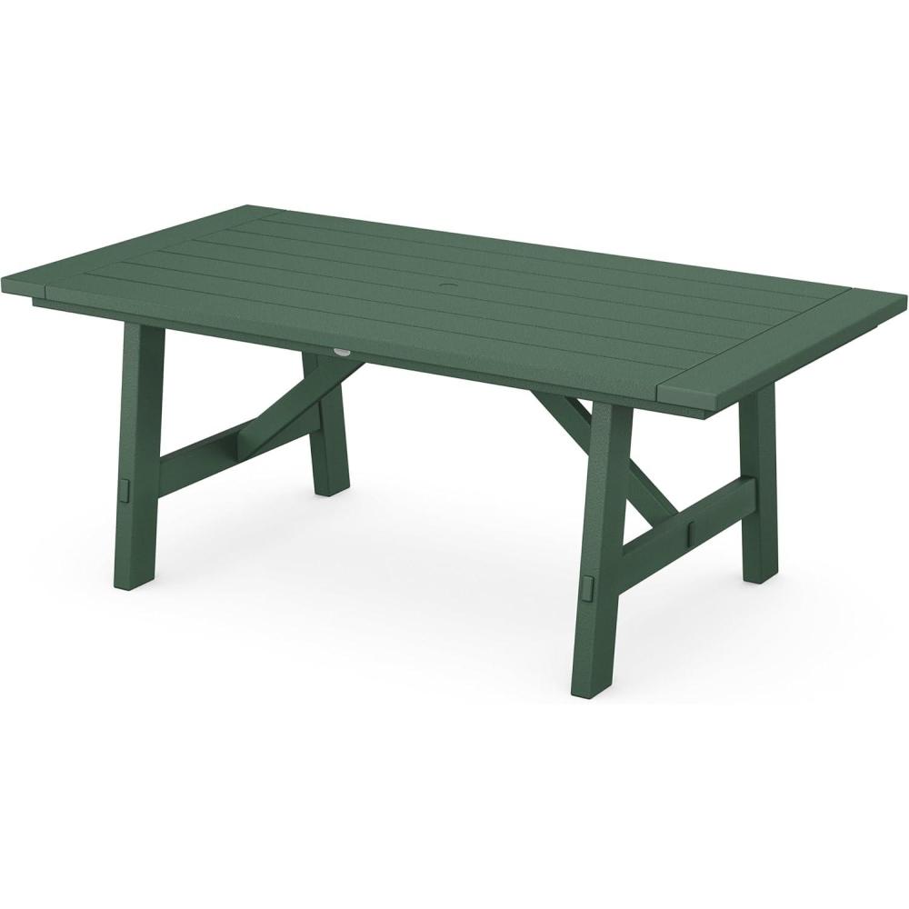 image:imagePOLYWOOD Rustic Farmhouse 39 x 75 Dining Table in WhiteGreen