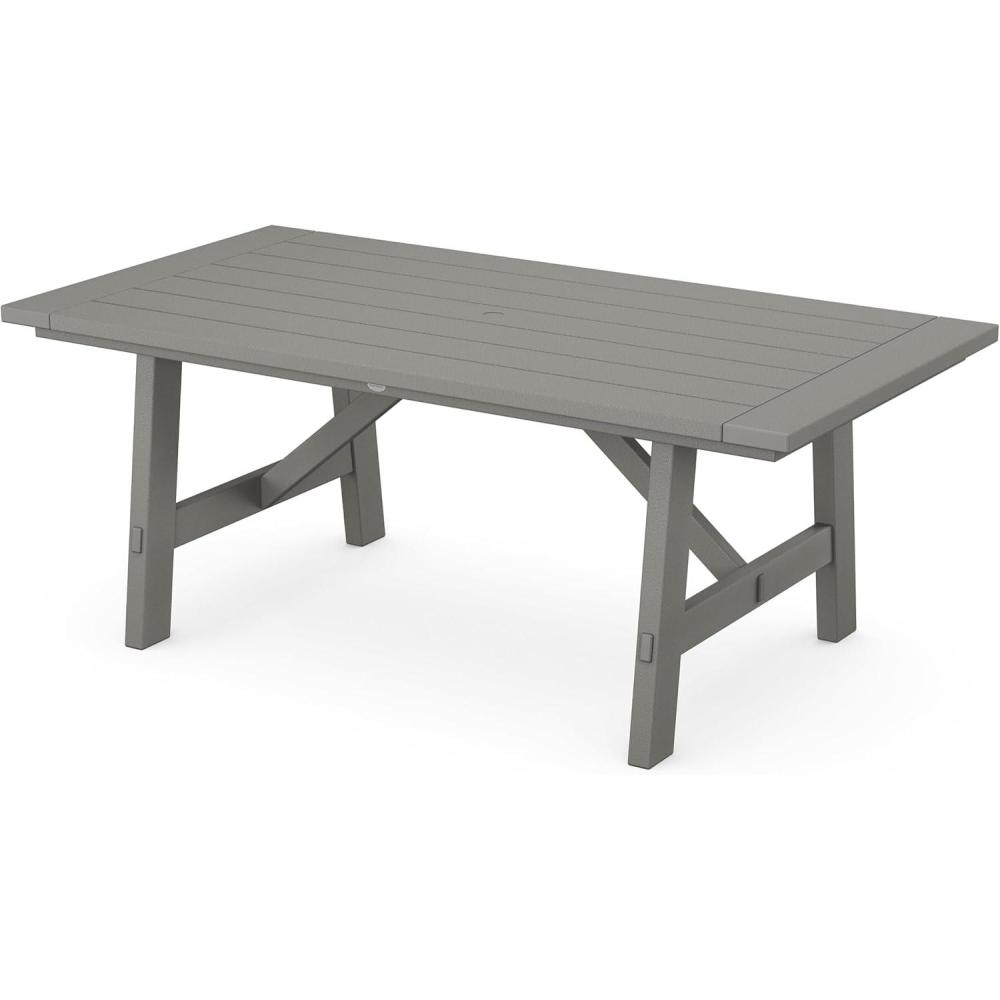 image:imagePOLYWOOD Rustic Farmhouse 39 x 75 Dining Table in WhiteSlate Grey