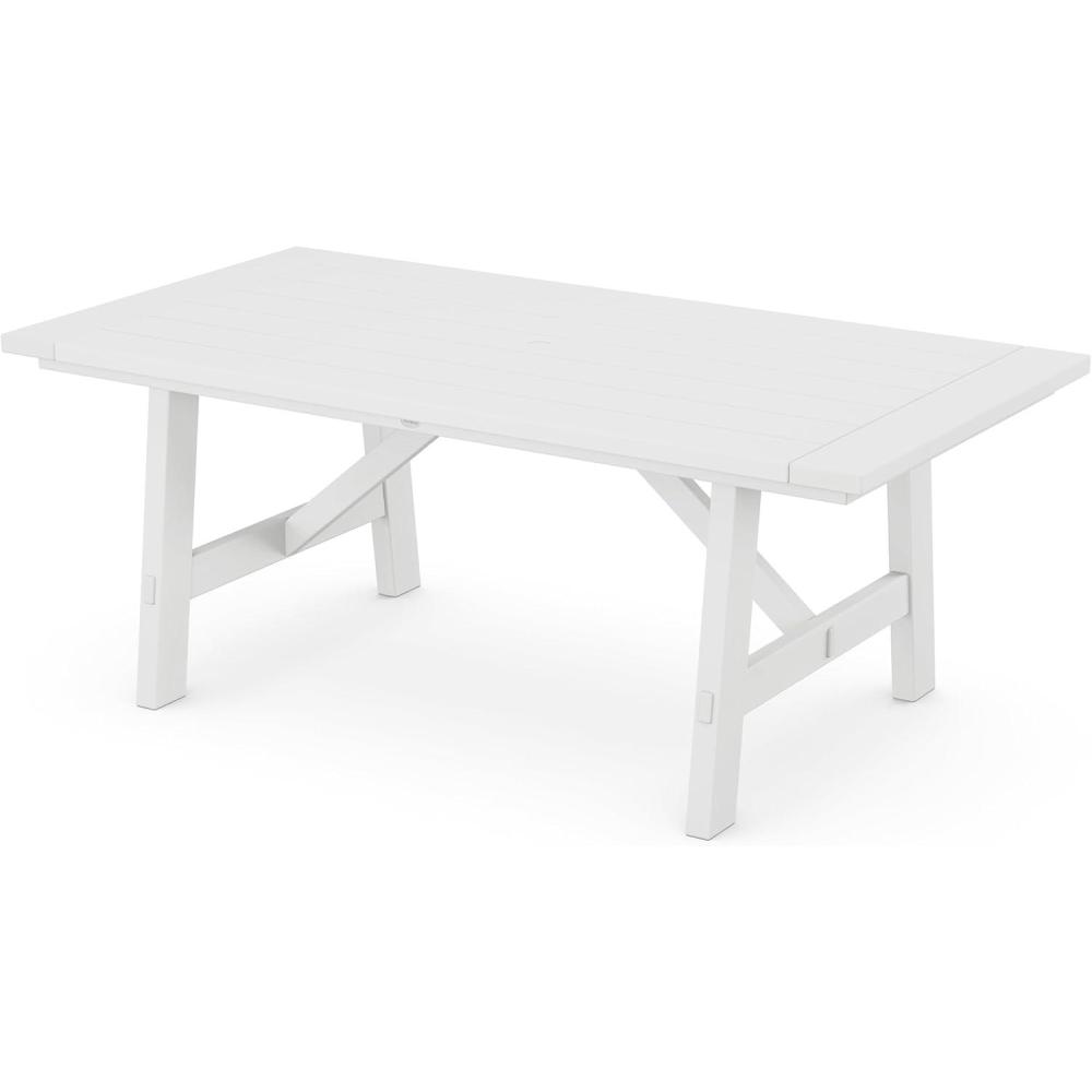 image:imagePOLYWOOD Rustic Farmhouse 39 x 75 Dining Table in WhiteWhite