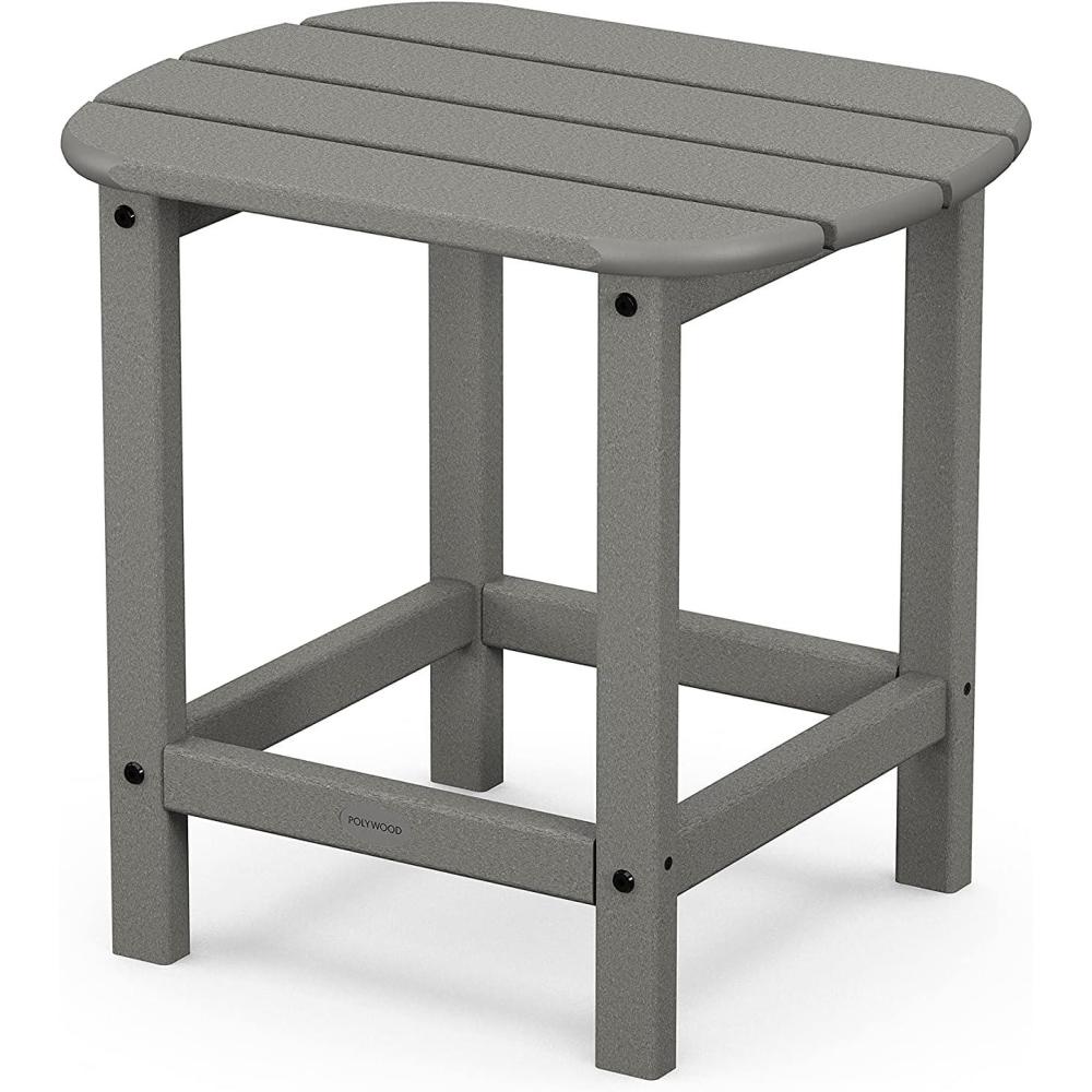 image:imagePOLYWOOD SBT18WH South Beach 18 Outdoor Side Table WhiteSlate Grey