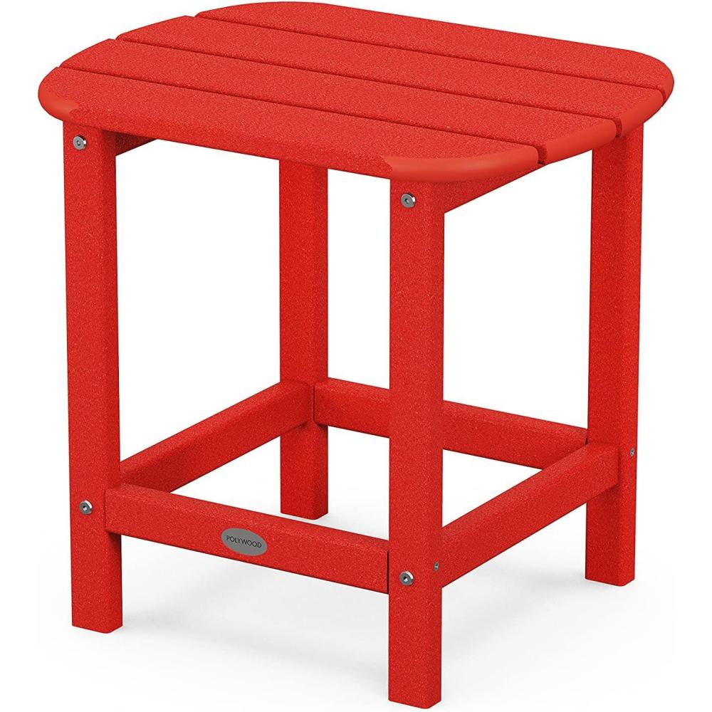 image:imagePOLYWOOD SBT18WH South Beach 18 Outdoor Side Table WhiteSunset Red