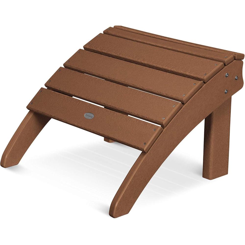 image:imagePOLYWOOD SHO22TE Seashell Adirondack Chair Ottoman TeakTeak