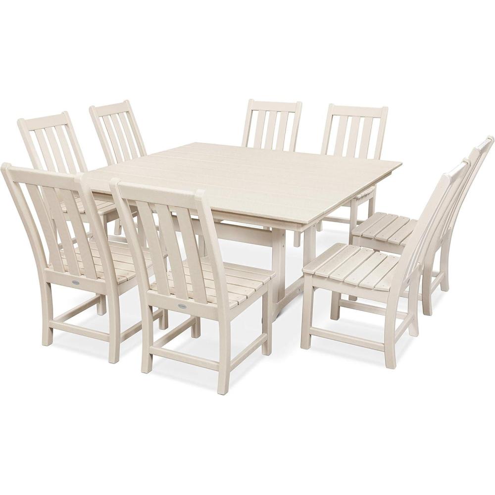 image:imagePolywood Vineyard 9Piece Farmhouse Dining Set BlackSand