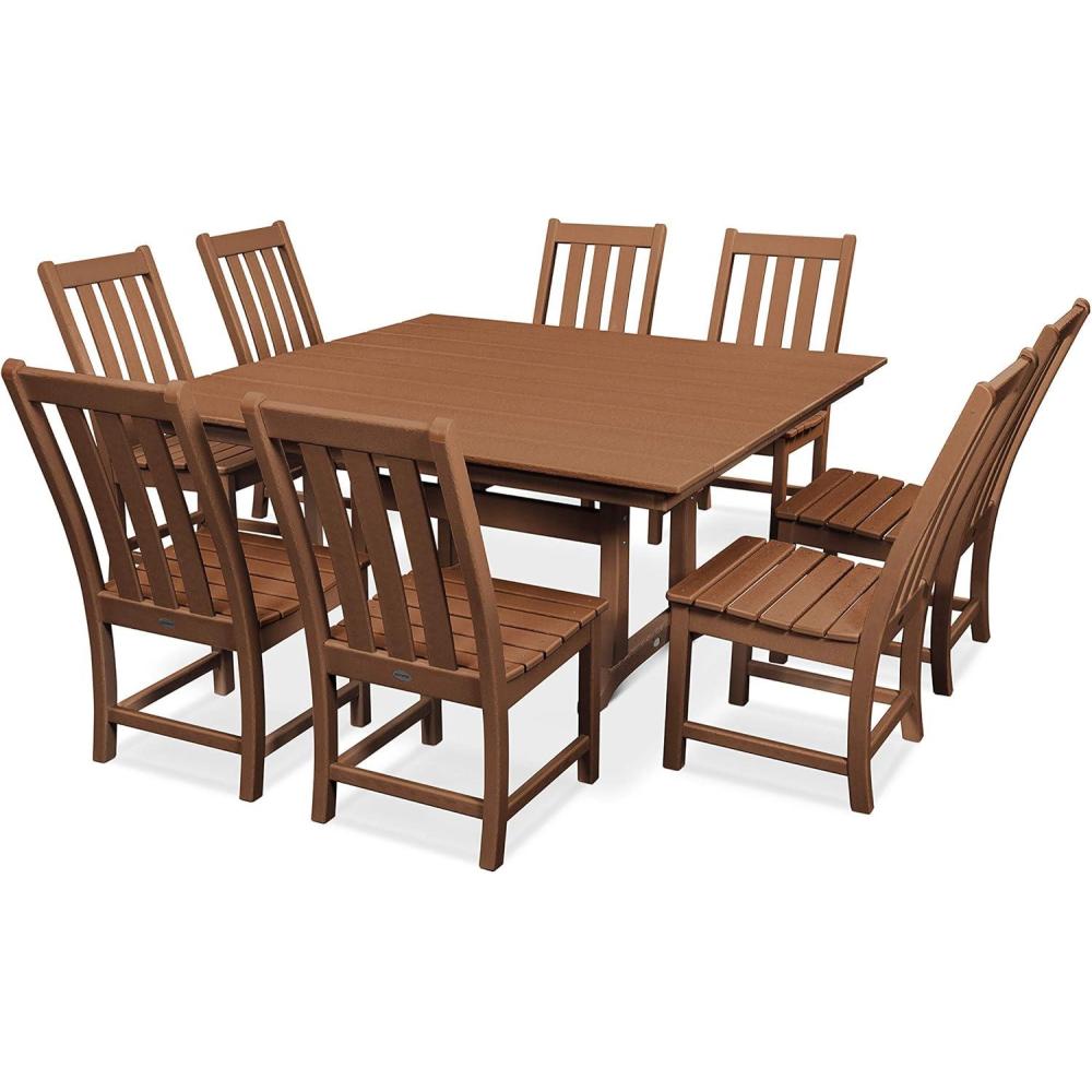image:imagePolywood Vineyard 9Piece Farmhouse Dining Set BlackTeak