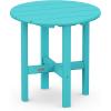 image:imagePOLYWOOD Round Side Table 18 Inch Outdoor End Table Recycled Plastic Patio Furniture Pool Deck Garden Hot Tub Accent Table NavyAruba