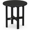 image:imagePOLYWOOD Round Side Table 18 Inch Outdoor End Table Recycled Plastic Patio Furniture Pool Deck Garden Hot Tub Accent Table NavyBlack