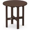 image:imagePOLYWOOD Round Side Table 18 Inch Outdoor End Table Recycled Plastic Patio Furniture Pool Deck Garden Hot Tub Accent Table NavyMahogany