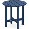 image:imagePOLYWOOD Round Side Table 18 Inch Outdoor End Table Recycled Plastic Patio Furniture Pool Deck Garden Hot Tub Accent Table NavyNavy