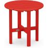 image:imagePOLYWOOD Round Side Table 18 Inch Outdoor End Table Recycled Plastic Patio Furniture Pool Deck Garden Hot Tub Accent Table NavySunset Red
