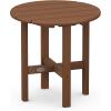 image:imagePOLYWOOD Round Side Table 18 Inch Outdoor End Table Recycled Plastic Patio Furniture Pool Deck Garden Hot Tub Accent Table NavyTeak
