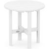 image:imagePOLYWOOD Round Side Table 18 Inch Outdoor End Table Recycled Plastic Patio Furniture Pool Deck Garden Hot Tub Accent Table NavyWhite