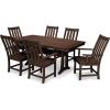 image:imagePolywood Vineyard 7Piece Outdoor Dining Set  Slate Grey HDPE Composite Patio Furniture Set with Table and 6 Chairs for Deck Garden BackyardMahogany
