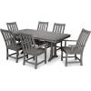 image:imagePolywood Vineyard 7Piece Outdoor Dining Set  Slate Grey HDPE Composite Patio Furniture Set with Table and 6 Chairs for Deck Garden BackyardSlate Grey