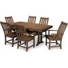 image:imagePolywood Vineyard 7Piece Outdoor Dining Set  Slate Grey HDPE Composite Patio Furniture Set with Table and 6 Chairs for Deck Garden BackyardTeak